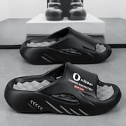 Men's Slide Sandals, Casual Non-Slip Slippers, Indoor Outdoor Sports Beach Shower Open Toe Shoes, Size, EVA Upper, Plaid Pattern, Spring SummerSuitable for Men & Women