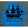 thumbnail image 2 of Craftnamesign Custom Schooner Sailing Metal Sign LED Light, Personalized Sailboat Name Sign, 2 of 5
