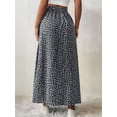 thumbnail image 6 of Women'S Floral Print Wrap Skirt, Casual Side Slit Midi Skirt for Vacation & Resort Wear Black XL, 6 of 9