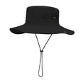 thumbnail image 2 of Sombrero de cubo, sombrero para el sol, gorras de playa, secado rápido, ala ancha, gorras de camping de verano, pesca Negro, 2 of 7