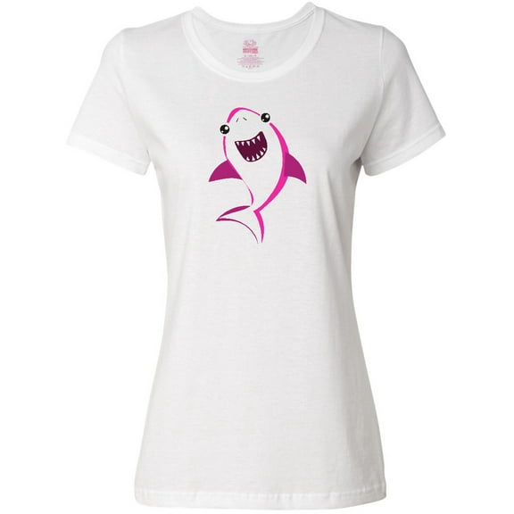 Inktastic Cute Shark, Little Shark, Pink Shark, Sea Animal Women's T-Shirt