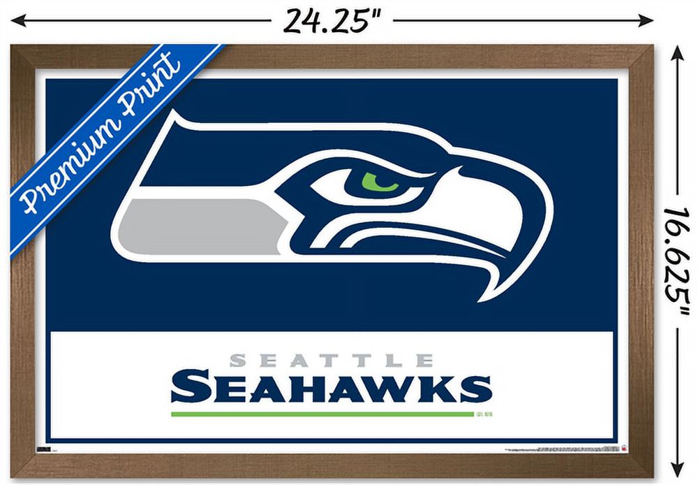 NFL Seattle Seahawks - Logo 21 Wall Poster, 14.725" x 22.375", Framed
