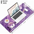 thumbnail image 3 of Desk Mat, Large Mouse Pad, 32" x 12" XXL Extended Gaming Mousepad, Desktop Decor Desk Pad, Cute Men Women Office Supplies and Accessories, XL Mouse Pad for Laptop & Keyboard, Purple Marble, 3 of 7