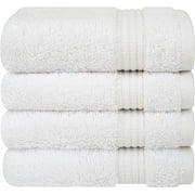 Cotton Paradise Washcloths for Bathroom, 13 x 13 Inch 100% Turkish Cotton Towels Soft Absorbent Luxury Washcloths, Small Hand Face Towels, White Washcloths
