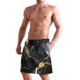 thumbnail image 2 of Dailycode Men's Quick Dry Swim Trunks Beach Shorts Casual Summer Board Shorts with Pockets, Dark and Light Black Marble, 2 of 8