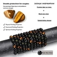 thumbnail image 6 of HOOUN Letter Bracelet 10 mm Natural Black Onyx Bracelet Tiger Eye Bracelet Men Women-J, 6 of 6