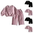 thumbnail image 4 of CHEEREAM 3M-4Y Toddler Baby Girl Sweatsuit Sets Kids Long Sleeve Sweatshirt and Sweatpant Homewear Children's Fall Cute 2 Piece Outfit Set, 4 of 4