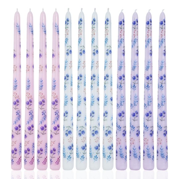 Candles LPUSA, diseño floral sin humo, 30 cm, sin perfume, 12 unidades