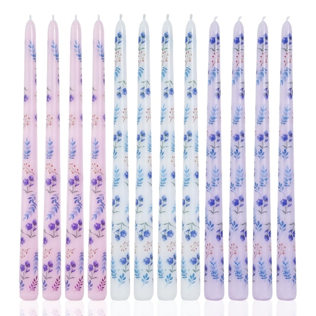 Candles LPUSA, diseño floral sin humo, 30 cm, sin perfume, 12 unidades
