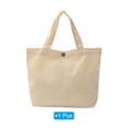 thumbnail image 3 of Unique Bargains Canvas Tote Bag with Handle Reusable Handbag Shopping Bags White, 3 of 5