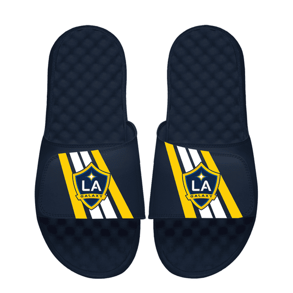 Men's ISlide Navy LA Galaxy Vertical Stripes Slide Sandals