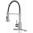 thumbnail image 2 of Federloaded extendable kitchen faucet, swivel hot and cold faucet, dual spout with escutcheon Chrome finish, 2 of 5