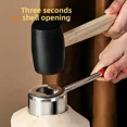 thumbnail image 2 of Premium Stainless Steel Coconut Opener Tool Set: Manual Coconut Shell Cutter with Wooden Handle Hammer & Meat Scraper – Effortless Opening, Rust-Resistant, Export-Quality, Affordable Kitchen Gadget, 2 of 5