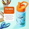 thumbnail image 4 of BOZ Kids Insulated Water Bottle with Straw Lid - Stainless Steel Vacuum Double Wall Toddler Water Bottle, 14 oz (414ml) Scratch-Resistant BPA-Free and Dishwasher-Safe Kids Water Bottle (Shark), 4 of 8