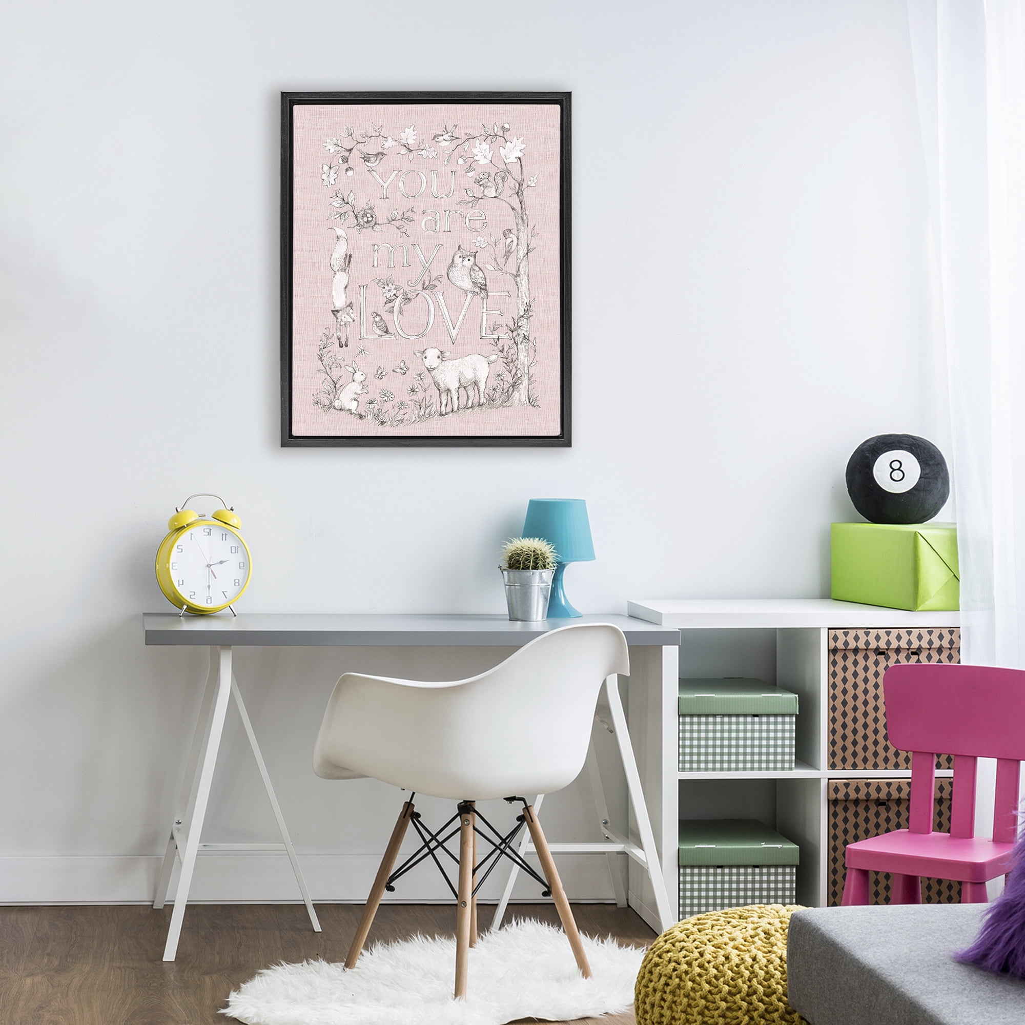 Stupell Industries You Are My Love Black Framed Floater Canvas Wall Art, design by Susan Winget