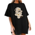 thumbnail image 4 of Drses Womens Summer Tops Oversized Tshirt Flower Graphic Tees Short Sleeve Shirts Summer Casual Loose Flower Plant Shirts Tops, 4 of 5