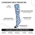 thumbnail image 3 of Lsque Icy Blue Snowflakes Pattern Sport Compression Socks for Men & Women 15-20 mmHg Knee High Nurse Pregnant Running Medical and Travel Athletic, 3 of 6