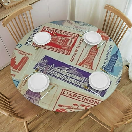 

Tllo0ord HAOGEILI - Flower Leaf Plant Bird Tropical Round Fitted Tablecloth Elastic Edge Wipeable Washable Table Cloth Cover Decorations Table Pad Cover for Indoor Outdoor Patio Dining 54-58