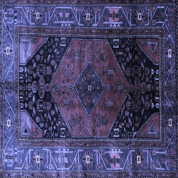 Ahgly Company Indoor Square Persian Blue Traditional Area Rugs, 5' Square