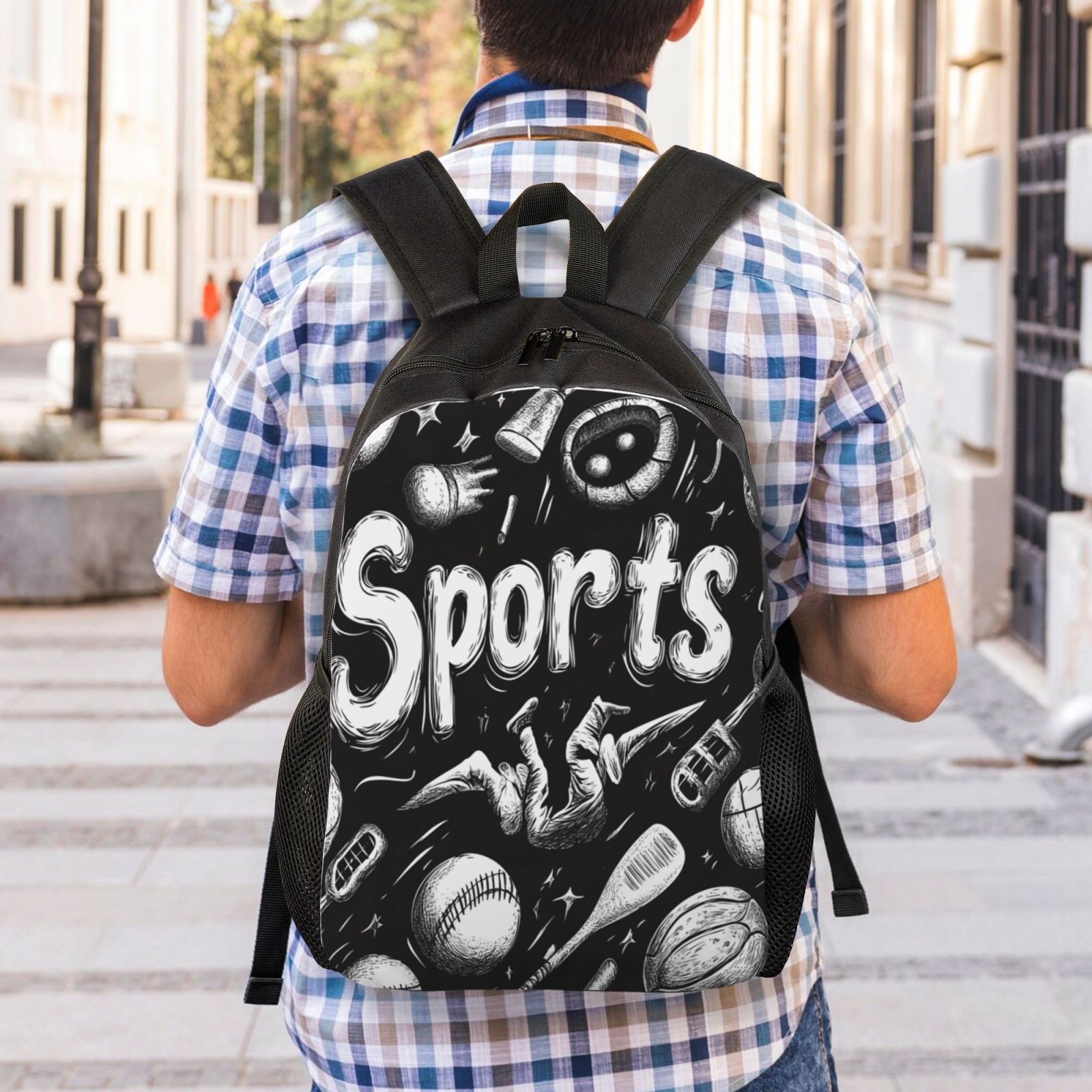 Baseball Backpack Double Shoulder Backpack Durable, Spacious, Ergonomic Design for Travel, Work & Outdoor Use