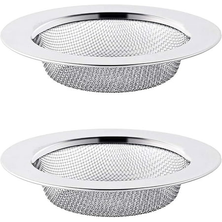 

2 Pack Stainless Steel Kitchen Sink Strainer Standard Sink Drain Protector Hair Catcher for Kitchen Bathroom Shower Kitchen Dishwasher Safe (External Diameter 11.5cm Inner Diameter 7.5cm)