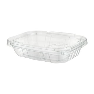 Futura 22 oz Silver Plastic Take Out Container - with Clear Lid,  Microwavable - 6 3/4 x 4 1/2 x 2 1/4 - 100 count box