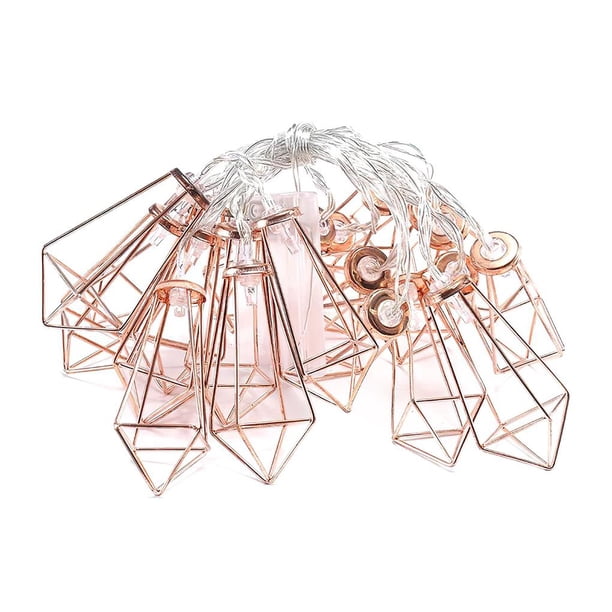 Moyic Luces de hadas LED de diamantes de oro rosa Caja de Decoración Luz de cadena Iluminación navideña 3 metros 20 luces Moyic HA025339-02