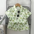 thumbnail image 2 of KPOPLK Toddler Baby Boy Outfit Clothes 2pcs for 1t 2t 3t 4t 5t Kids Button Up Short Sleeve Shirt and Shorts Set Gentleman Outfits Suit(12-18 Months,Light Green), 2 of 4