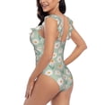 thumbnail image 5 of Yiaed Daisies Flowers Print Women's Ruffled One Piece Swimsuit V Neck Swimwear Slimming Monokini for Woman-X-Large, 5 of 8