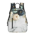 thumbnail image 3 of Balery Pumpkin And White Marble Lightweight Backpack for Men and Women - Durable and Water-Resistant, Ideal for School, Work, Travel, and Everyday Use, 3 of 9