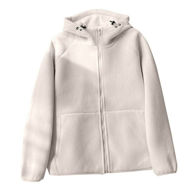 Veste pour Femmes, Veste en Molleton Décontractée à Manches Longues avec Capuchon et Fermeture Éclair, Veste en Molleton pour Femmes