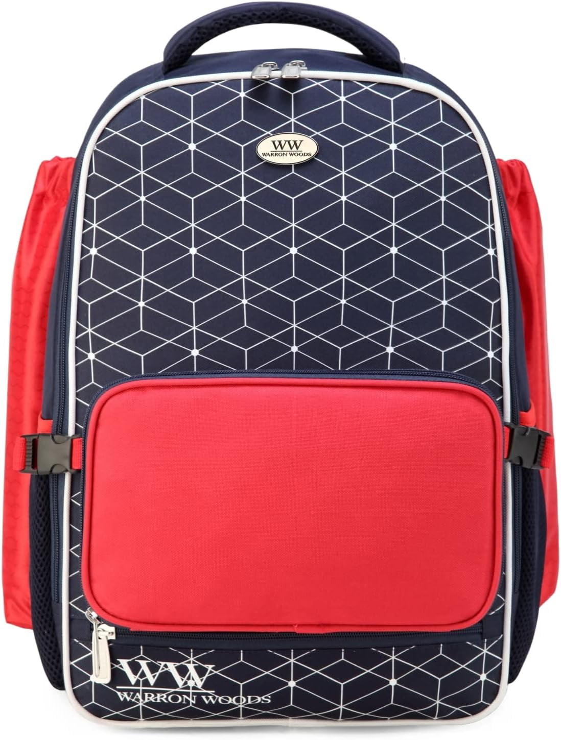WW WARRON WOODS Pro Series Softball Baseball Backpack Navy/Passion Red with pocket