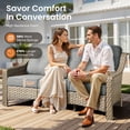 thumbnail image 3 of Vcatnet 6 Pieces Outdoor Patio Furniture Sets High Back All-Weather Wicker Patio Conversation Set with Ottomans & Solar Light Coffee Table, Dark Gray, 3 of 10