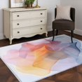 thumbnail image 5 of 4x6 Area Rugs, Pink Yellow Blue Abstract Non-Skid Rubber Backing Large Rectangle Rugs - Living Room Bedroom Home Office, Modern Art Wave Indoor Floor Mat Carpets Washable Rug, 5 of 9