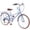 Blue, variant on Oufan 24 Inch Women's Cruiser Bike ,6 Speed Step-Through Commuter Bicycle with Rear Rack & Cup Holder, Adult City Bike, Blue