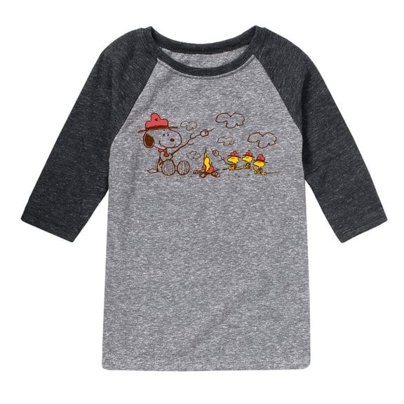 Peanuts - Beagle Scouts Fire - Toddler & Youth Raglan Graphic T-Shirt