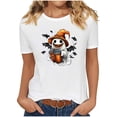 thumbnail image 2 of Danhjin Women's Halloween Print T-Shirts Short Sleeve Crew Neck Casual Pullover Tops Lightweight Loose Cute Graphic Fashion Shirts, 2 of 7