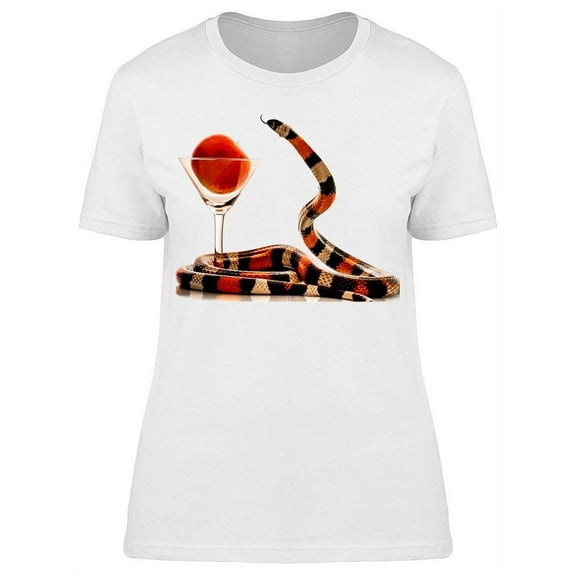 Snake With A Martini Glass T-Shirt Women -Image by Shutterstock, Female Small