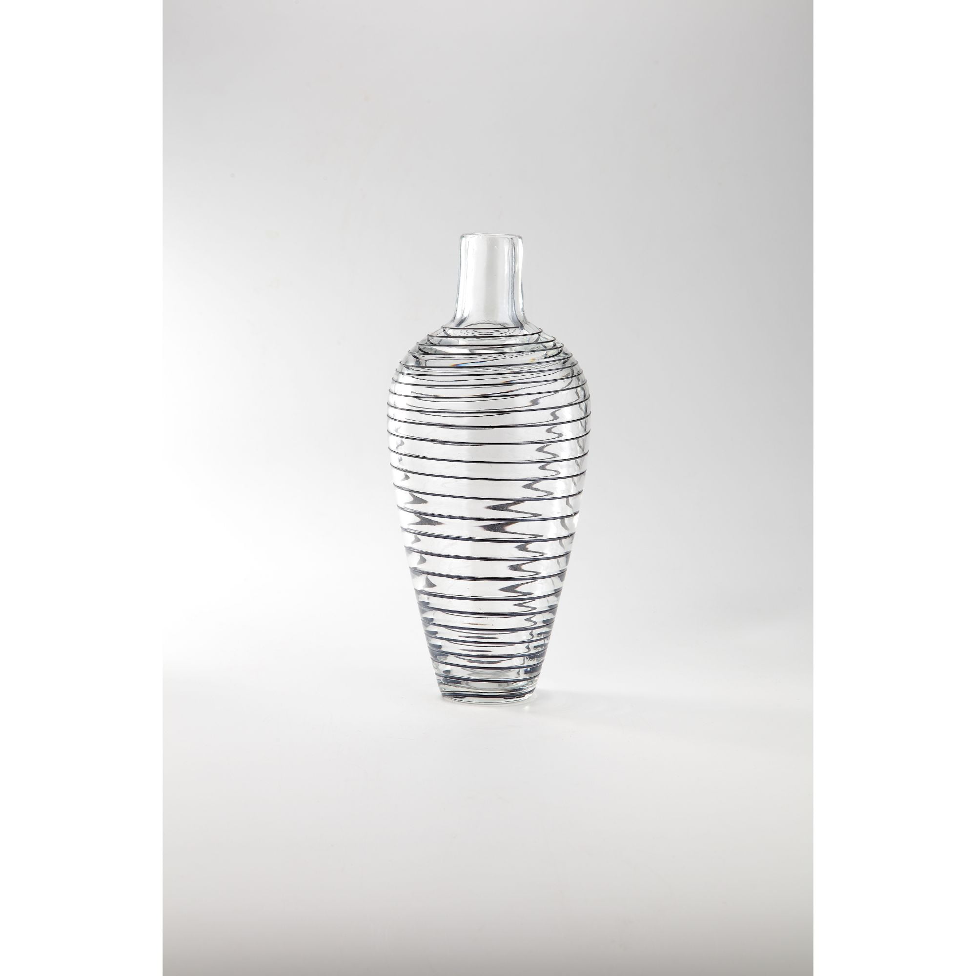 Silver Spiral Design Clear Vase 30cm 