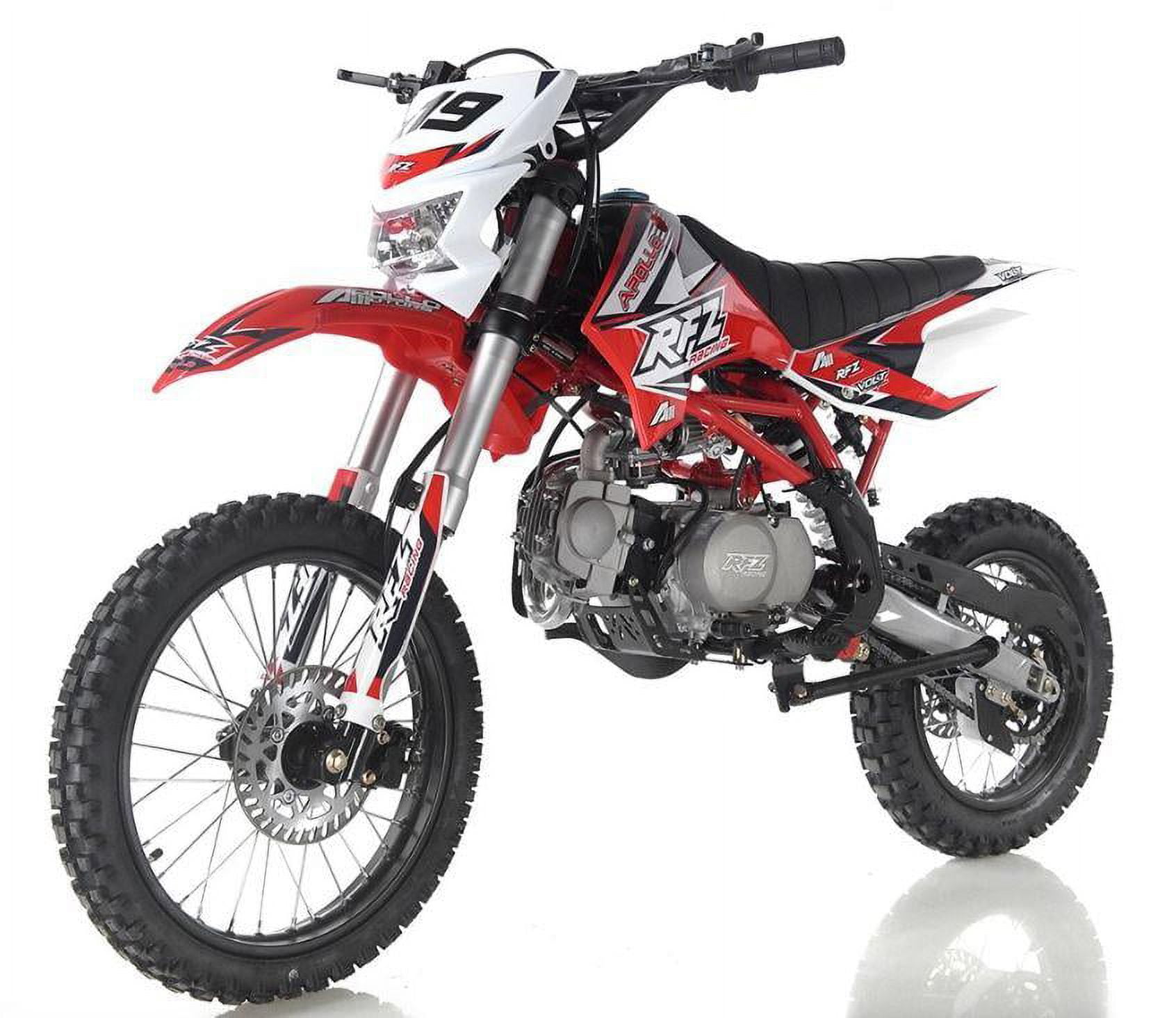 125cc Apollo DB-X19 Dirt Bike, Manual Clutch with Headlights, High