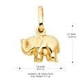 thumbnail image 3 of Ioka-14K Yellow Gold Elephant Strength & Luck Charm Pendant with 1.2mm Figaro 3+1 Chain Necklace - 22", 3 of 6