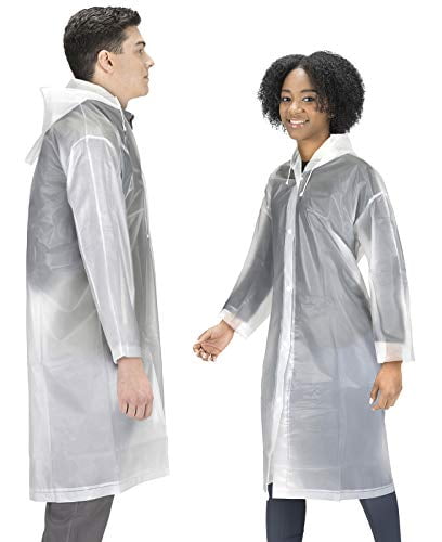Reusable for Outdoor Hiking Camping Fishing Unisex Ladies and Mens Wandefol 2pcs Raincoat Waterproof Raincoats with Hood EVA Rainwear 