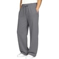 thumbnail image 3 of Tisuna Girls Drawstring Waisted Sweatpants Kids Casual Straight Leg Pants Comfortable Breathable Girls Everyday Wear Trousers Grey Size 11-12 Years, 3 of 4