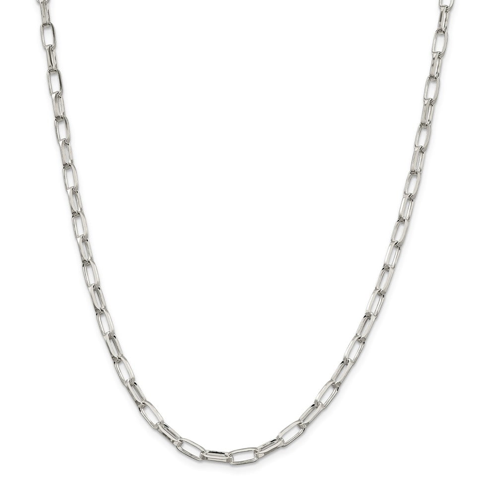 Solid 925 Sterling Silver 5.00mm Elongated Open Link Chain Necklace ...