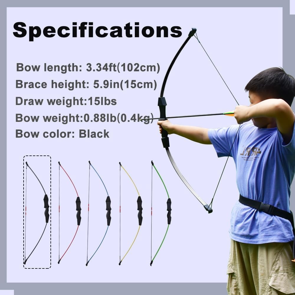 AMEYXGS Archery Bow and Arrow for Kids, Beginner, Youth  Target, Practice and Recreation