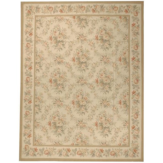 Due Process Stable Trading Aubusson Niort Cream & Cream Area Rug, 3.06 x 8 ft.