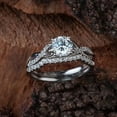 thumbnail image 3 of Lakshya Jewel LLC Round Cut Cubic Zirconia His & Her Wedding Ring for Women 14K White Gold Over, 3 of 3