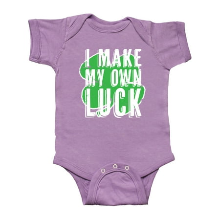 

Inktastic St. Patrick s Day Shamrock Logo Weathered I Make My Own Luck! Gift Baby Boy or Baby Girl Bodysuit