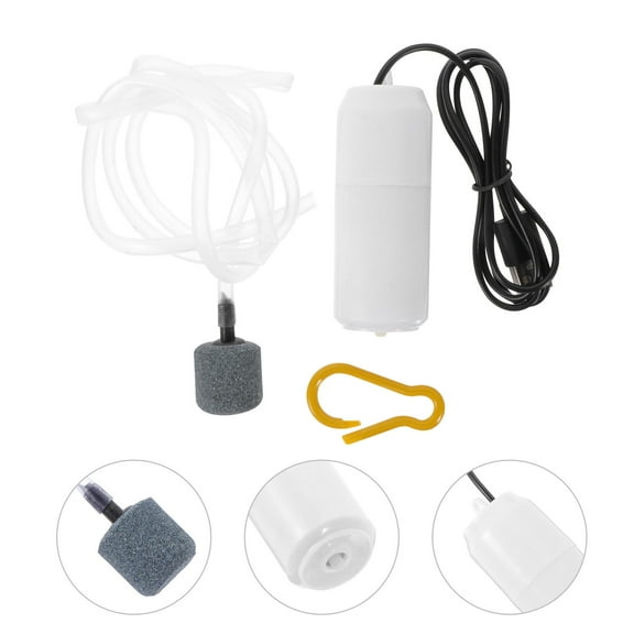 LULULION 1Set Silent Portable USB Fish Tank Oxygen White Air Pump