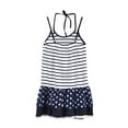 thumbnail image 2 of Richie House Little Girls Blue Stripe Dot Strap Lace Hem Dress 3, 2 of 4